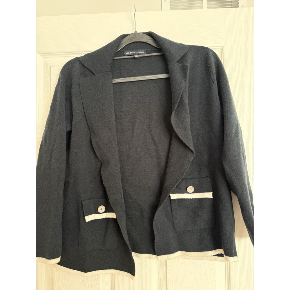 Adrienne vittadini Women’s Cardigan Size Medium Black/White
